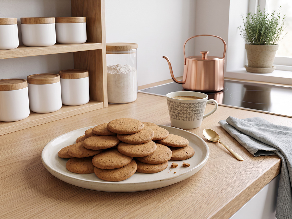 Swedish wafers, thin crisp drop cookies with lacy golden edges on a cooling rack